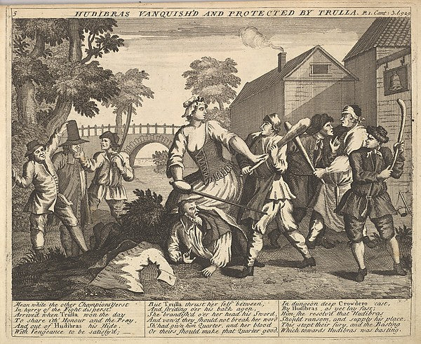 After William Hogarth:Hudibras Vanquish'd and Protected by T-16x12"(A3) Poster