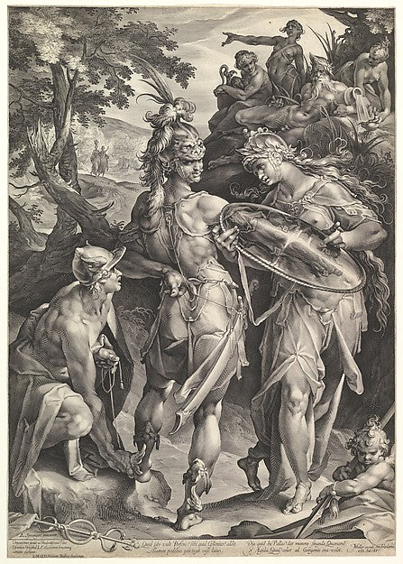 Minerva and Mercury Arming Perseus 1604-Bartholomeus Spranger,, Poster Print Wall Art