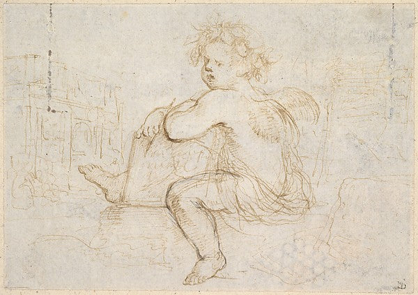 Genie of Drawing 1610–64-Stefano della Bella , Poster Print Wall Art