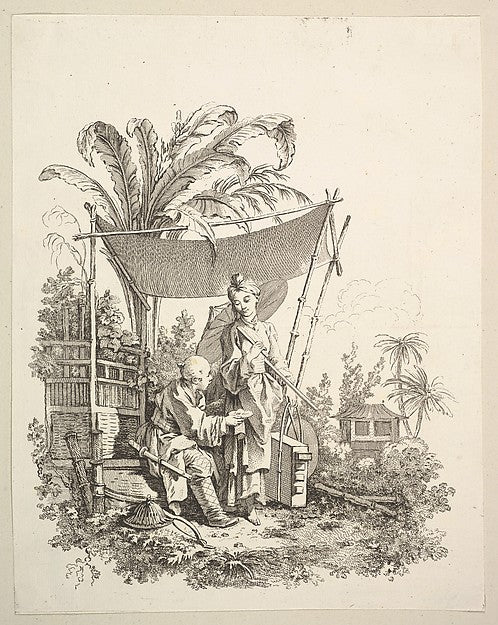 Woman Showing Curiosities to Soldier c1742-Gabriel Huquier, Af, Poster Print Wall Art