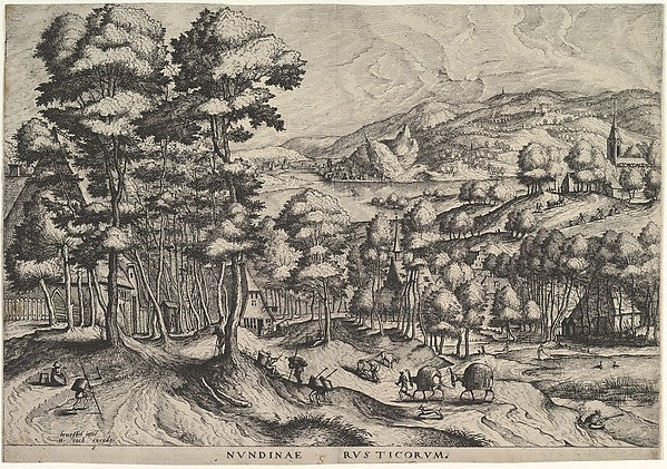 Rustic Market from The Large Landscapes c1555–56-After Pieter, Poster Print