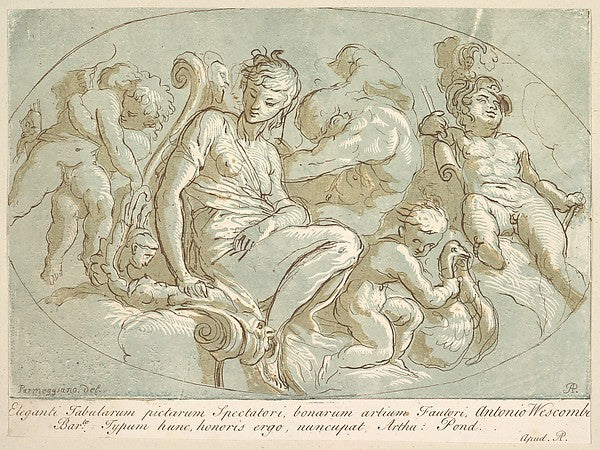 Venus Surrounded by Putti c1735-Arthur Pond,After Parmigianin, Poster Print Wall Art