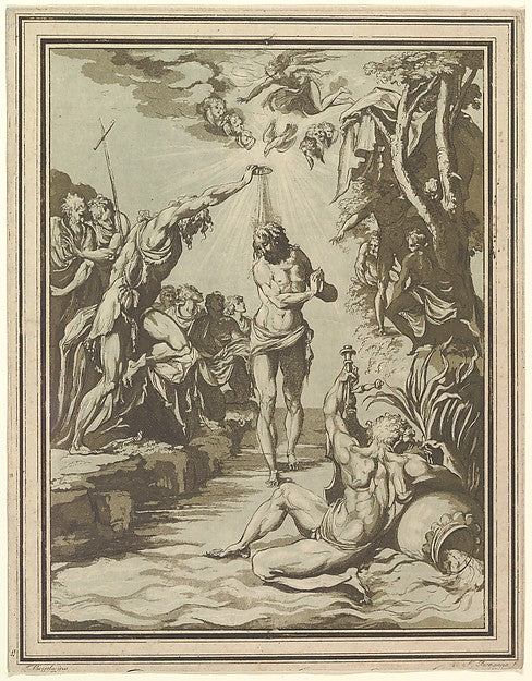 Baptism of Christ n.d.-Francesco Rosaspina, After Parmigianino, Poster Print
