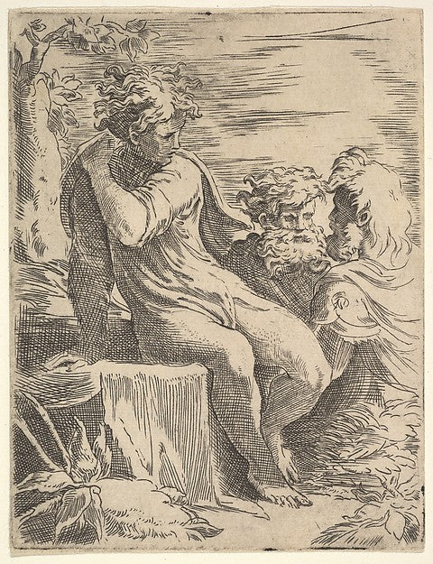 Youth with two old Men 16th cent-Anonymous, Italian, 16th cent, Poster Print