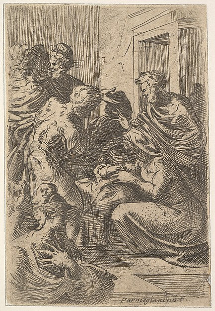 Nativity 17th cent-Anonymous, Italian, 17th cent, After Parmig,16x12"(A3)Poster