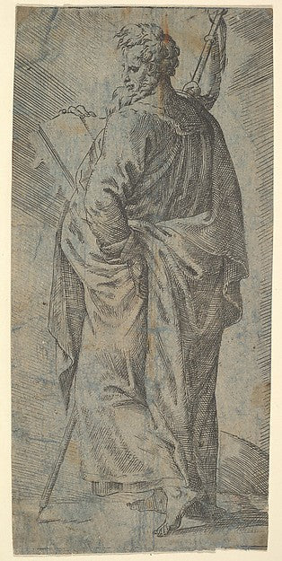 Male Saint 16th cent-Anonymous, Italian, 16th cent, After Par,16x12"(A3)Poster