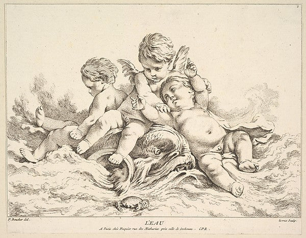 Water-Louis Félix de La Rue, After François Boucher , Poster Print Wall Art
