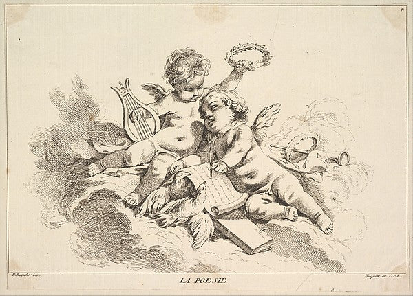 Poetry-Louis Félix de La Rue, After François Boucher ,16x12"(A3)Poster
