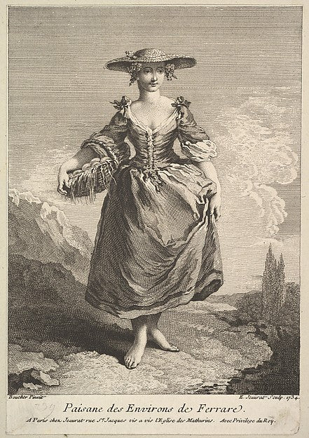 Peasant Woman from Around Ferrara 1734-Edme Jeaurat, After Fra, Poster Print Wall Art