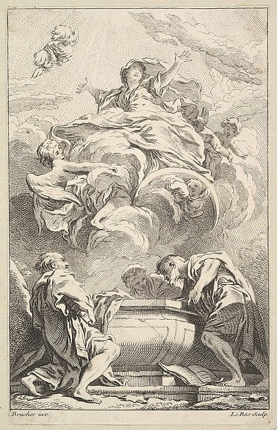 L'Assomption-Jacques Philippe Le Bas, After François Boucher , Poster Print Wall Art