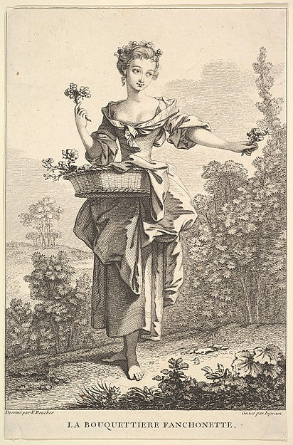 The Flower Girl Fanchonette 1741–63-John Ingram, After Françoi,16x12"(A3)Poster