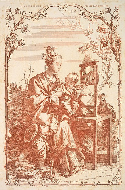 A Woman and Children Playing with a Chinese Gong 19th cent-Aft, Poster Print