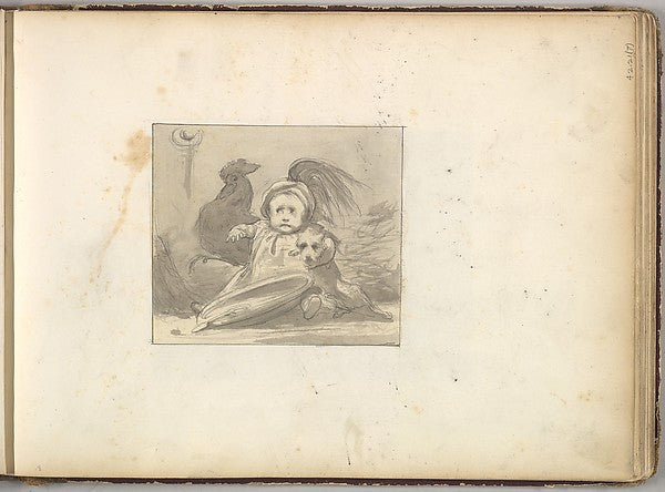 Frederic, Lord Leighton:A Baby in 16th century Dress with a -16x12"(A3) Poster