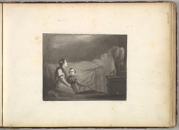 Frederic, Lord Leighton:A Deathbed Scene c1849-16x12"(A3) Poster