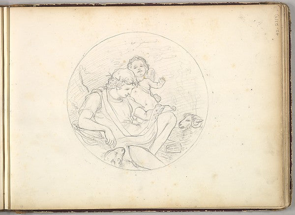 Frederic, Lord Leighton:Cupid and a Shepherd c1849-16x12"(A3) Poster