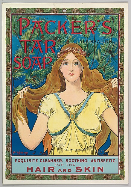 Packer's Tar Soap 1895-Louis John Rhead,Etruria 1857–1926 Ami,16x12"(A3)Poster