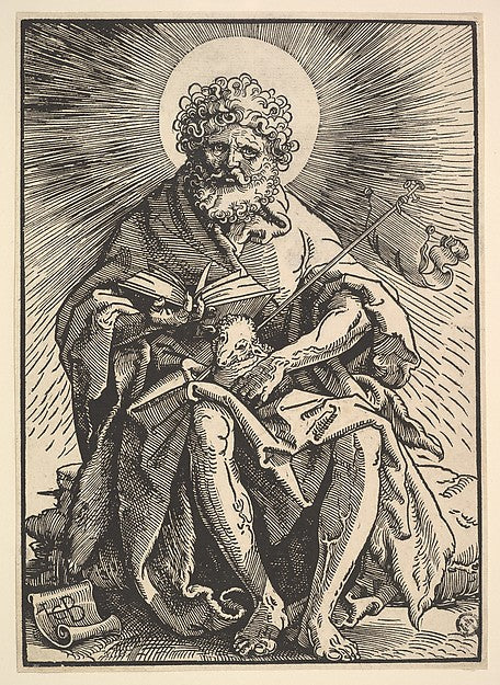 St. John the Baptist Holding the Lamb c1517-Hans Baldung 148,16x12"(A3) Poster