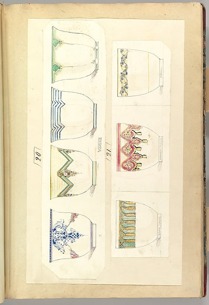 Seven Designs for Decorated Cups including Venice Osborne Ta, Poster Print Wall Art