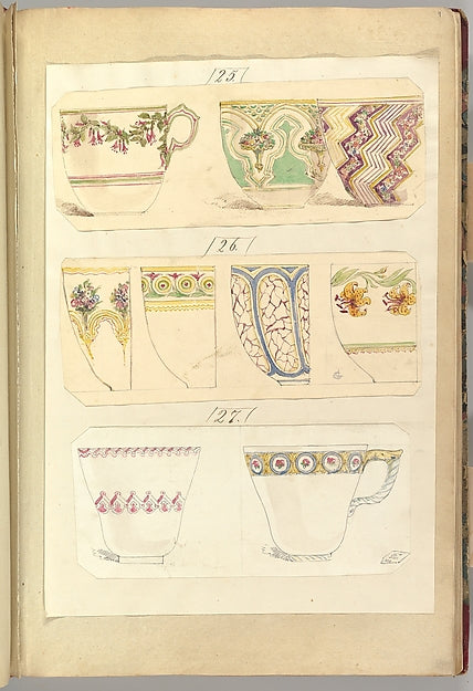 Nine Designs for Decorated Cups c1852-Alfred Henry Forrester [, Poster Print Wall Art