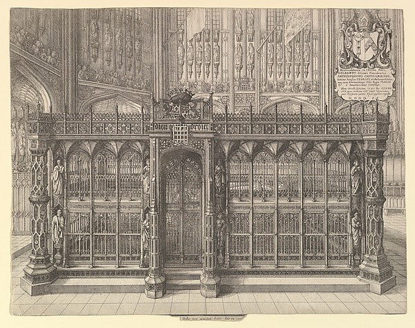 Tomb of Henry VII 1665-Wenceslaus Hollar, Poster Print Wall Art