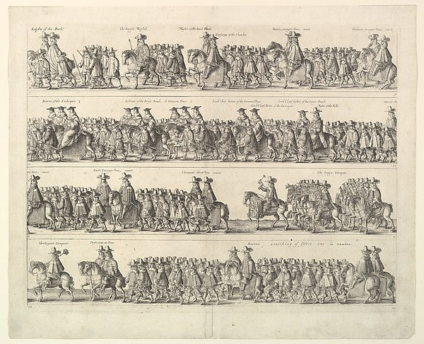 Coronation Procession of Charles II Through London 1662-Wences,16x12"(A3)Poster