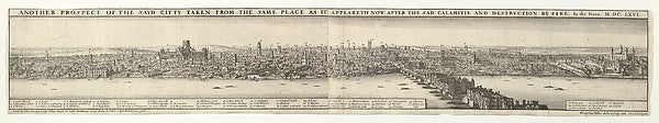 Prospects of London Before and After the Great Fire 1666-Wence, Poster Print Wall Art
