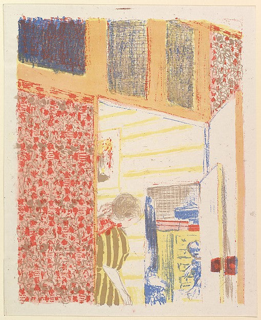 Interior with Pink Wallpaper III from the series Landscapes a, Poster Print Wall Art