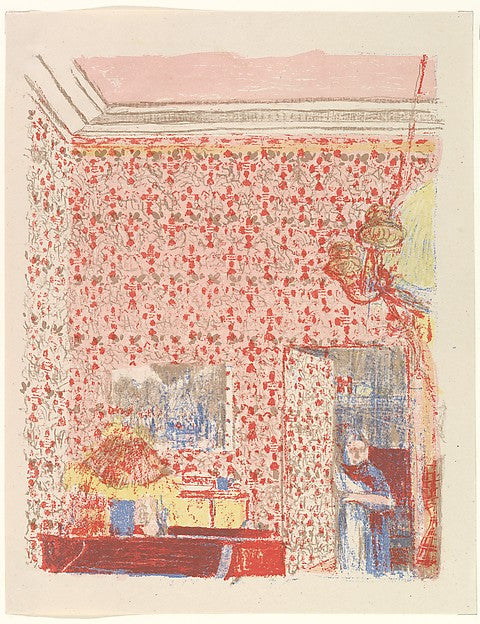 Interior with Pink Wallpaper I from the series Paysages et In, Poster Print Wall Art