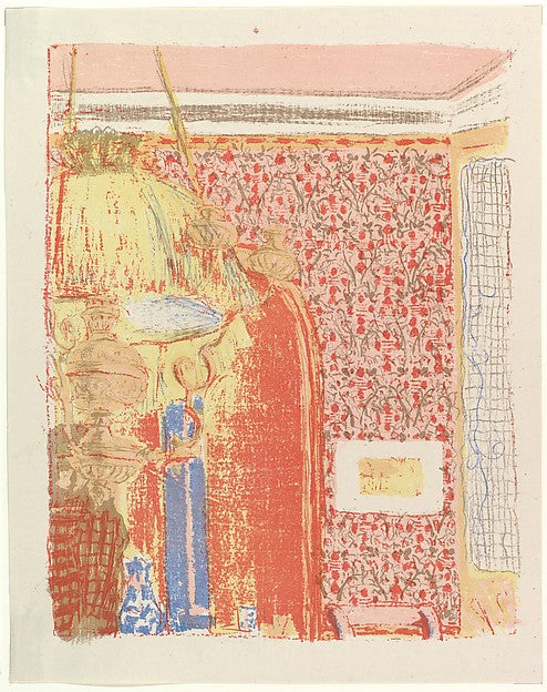 Interior with Pink Wallpaper II from the series Landscapes an, Poster Print Wall Art