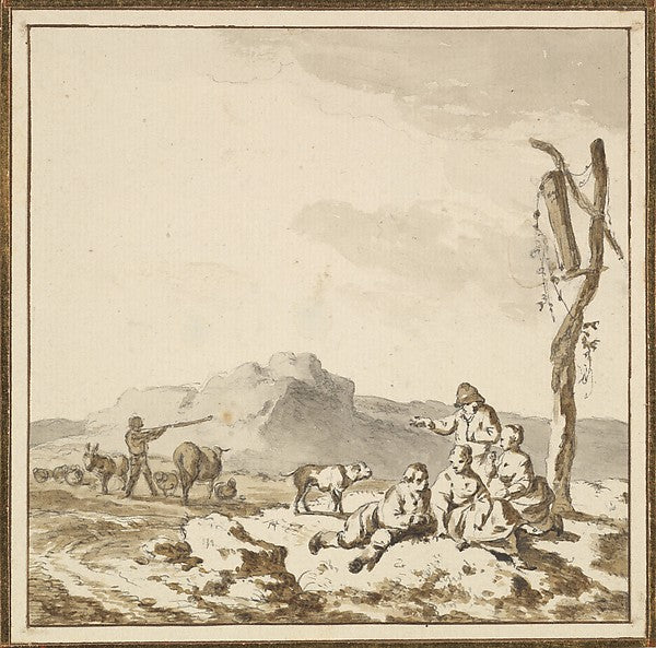 Shepherds at rest late 18th cent-Ferdinand Kobell , Poster Print