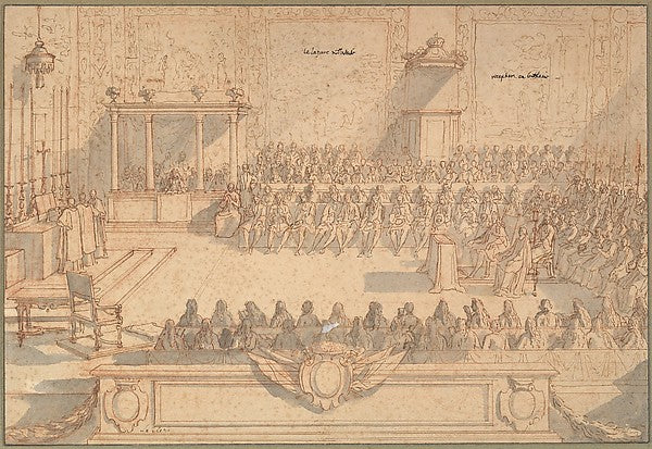 A Gathering in a Church n.d.-Sébastien Leclerc I ,16x12"(A3)Poster