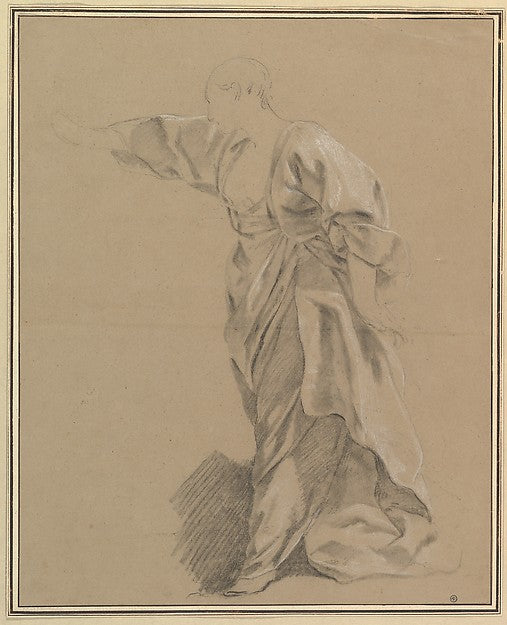Attributed to Louis Lagrenée :Drapery Study of a Woman with -16x12"(A3) Poster