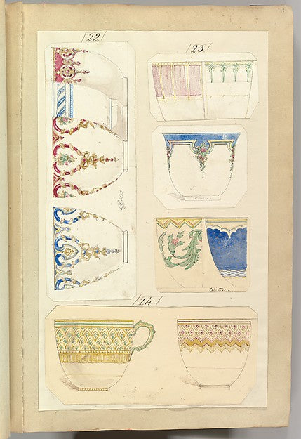 Eleven Designs for Decorated Cups including Venice and Celest, Poster Print Wall Art