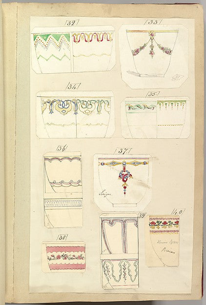Fourteen Designs for Decorated Cups including "Camden" Sevig, Poster Print Wall Art