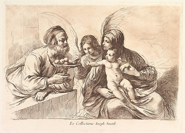 Francesco Bartolozzi , After Guercino :Holy Family with an A-16x12"(A3) Poster