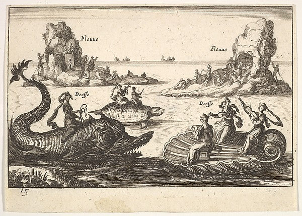 After Remigio Cantagallina :Plate 15: Rivers and goddesses w-16x12"(A3) Poster