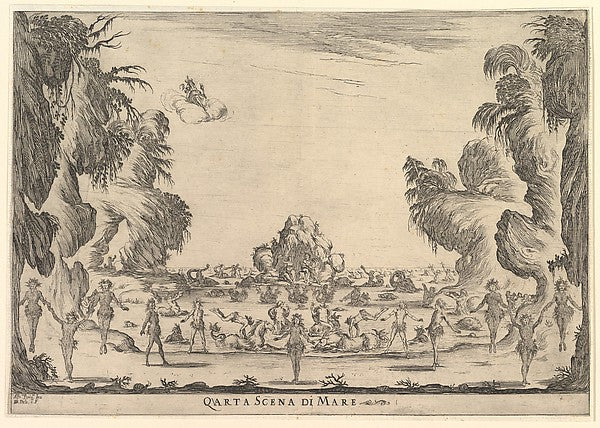 Stefano della Bella :Fourth scene the sea from 'The marriage-16x12"(A3) Poster