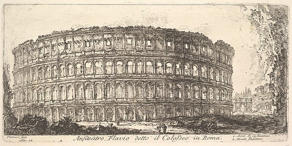 Plate 12 - Flavian Amphitheater called the Colosseum. 1. Arch, Poster Print Wall Art