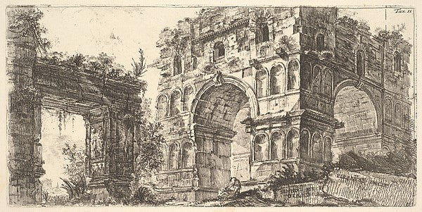 Plate 11 - Temple of Janus from the series 'Antichita Romana', Poster Print Wall Art