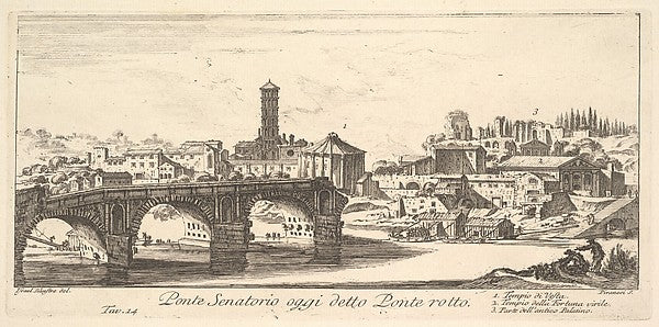 Plate 14 - Senatorial Bridge today called the Ponte Rotto . 1., Poster Print Wall Art