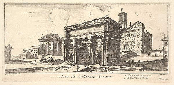 Plate 13 - Arch of Settimius Severus 1. Temple of Concord. 2. A, Poster Print Wall Art