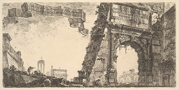 Plate 6 - 1. Arch of Titus. 2. Villa Farnese. 3. Columns of the, Poster Print Wall Art