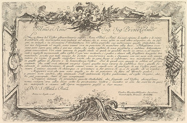 Dedication to Giovanni Bottari c1748-Giovanni Battista Pirane, Poster Print Wall Art