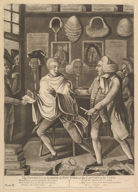 The Patriotick Barber of New York or the Captain in Suds Febr, Poster Print