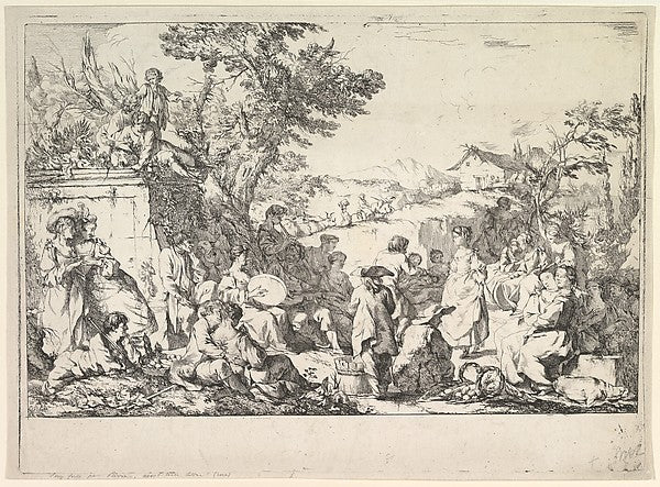 The Village Festival c1735–40-Jean-Baptiste Marie Pierre, Poster Print Wall Art