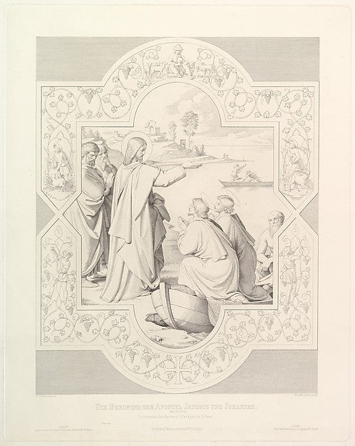 The Calling of the Apostles St. James and St. John 1839-Friedr, Poster Print Wall Art