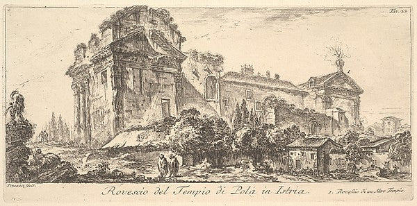 Plate 22 - Rear View of the Temple of Pola in Istria. 1. Rear V, Poster Print Wall Art