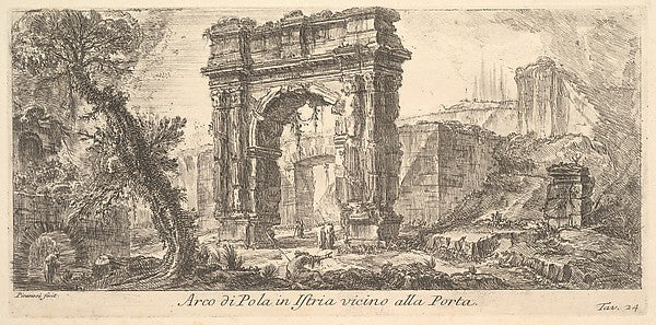 Plate 24 - Arch of Pola in Istria near the Gate c1750-Giovanni, Poster Print Wall Art