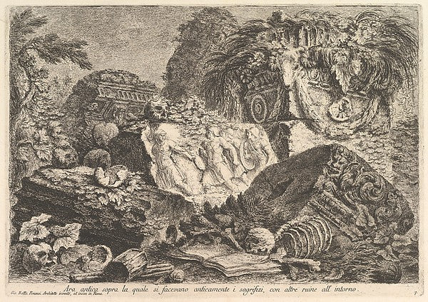 Ancient Altar on which sacrifices were performed in antiquity, Poster Print Wall Art