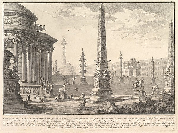 The ancient Capitol ascended by approximately one hundred step, Poster Print Wall Art